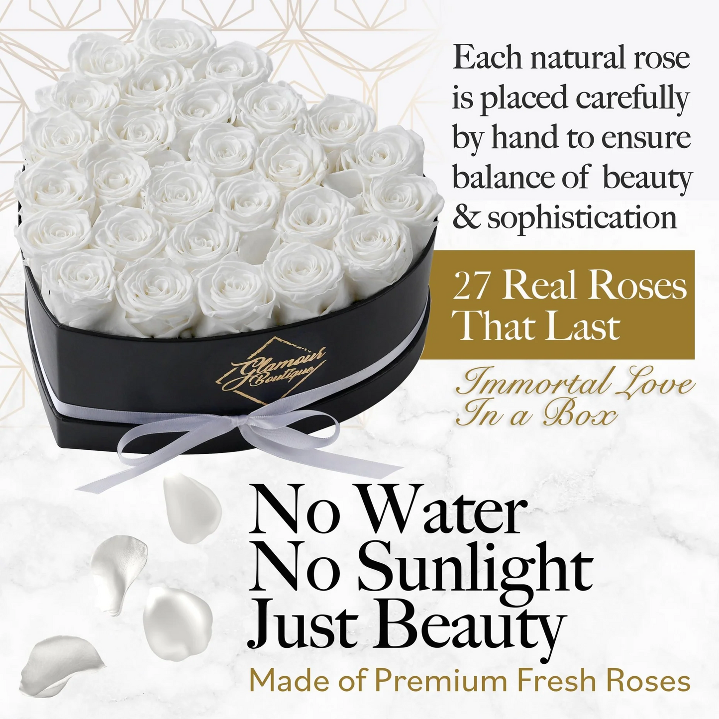 Immortal Love Black Heart | 27 Roses